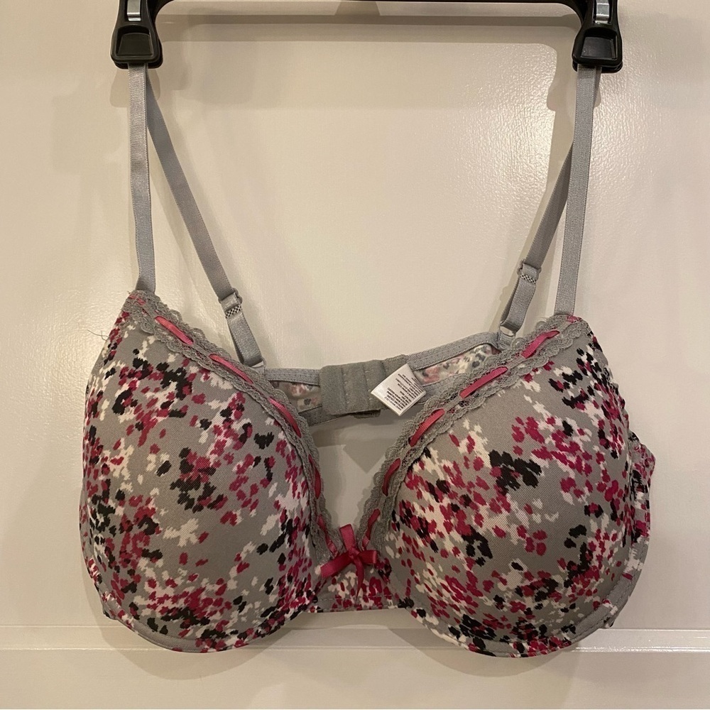 JUST BE INTIMATES women's 38C gray multicolor speckled lace underwire bra